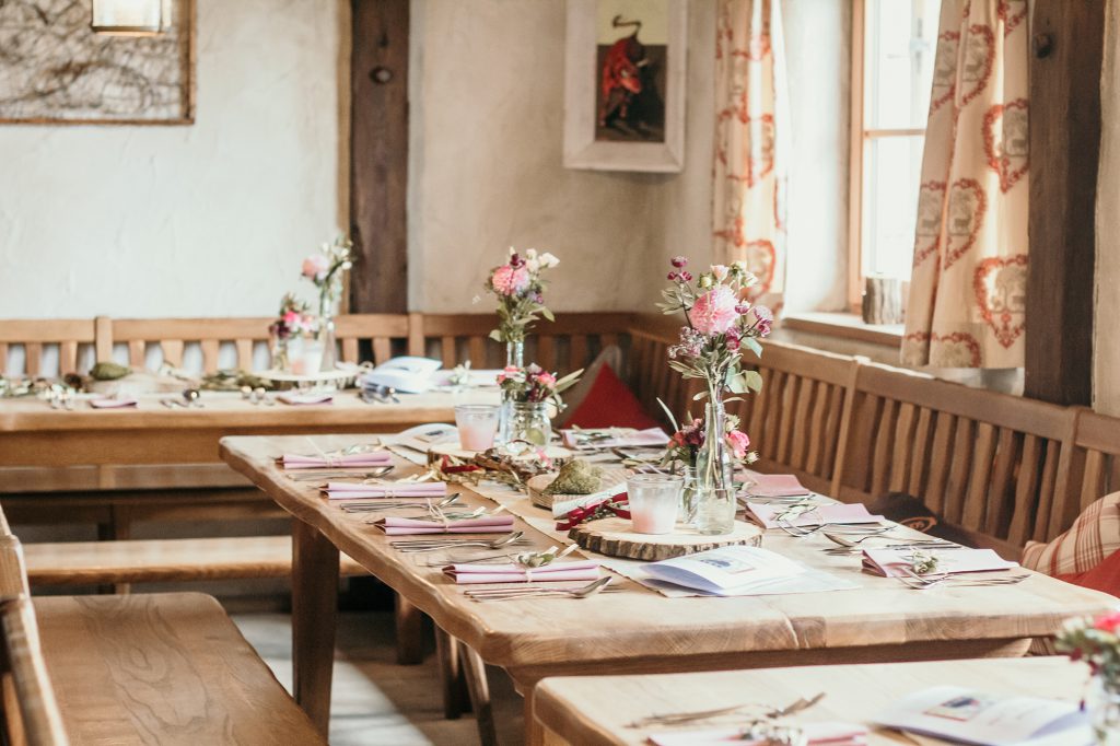 Tischdeko Tregler Alm